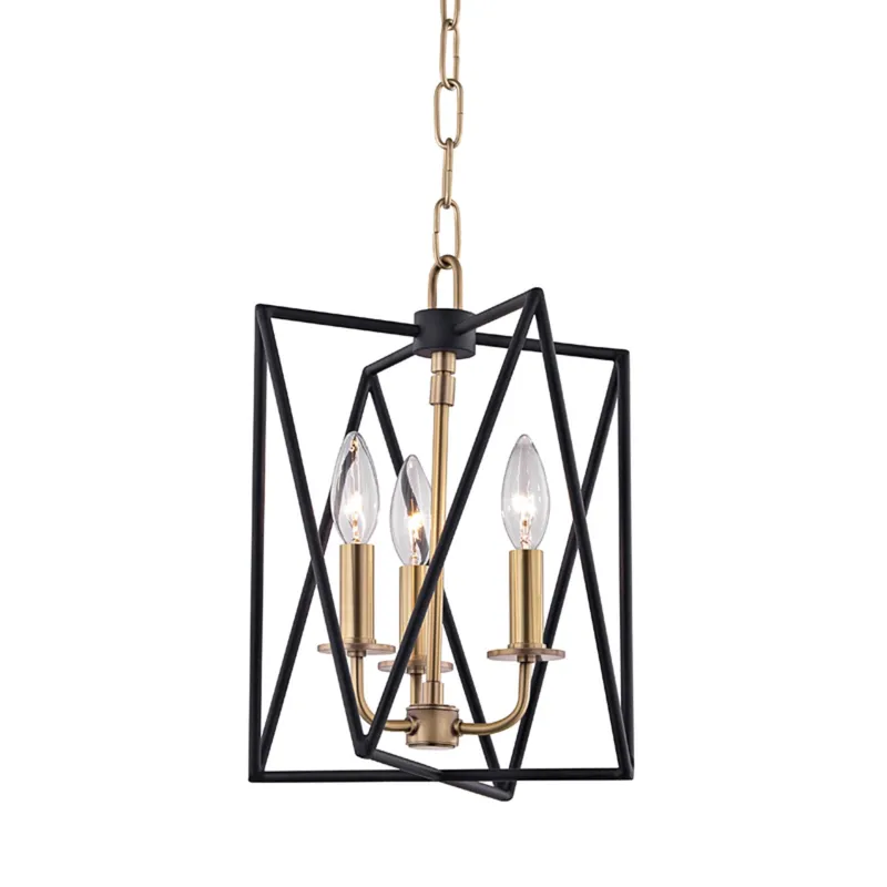 Laszlo 3-Light Pendant in Aged Brass 10.75W x 13.75H