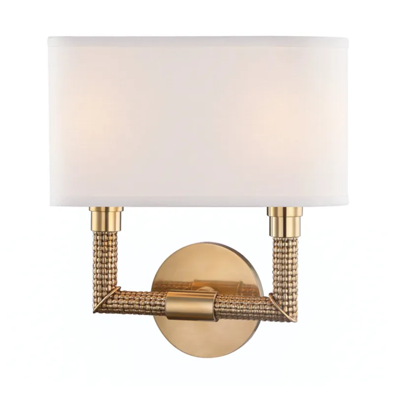 Dubois 2-Light Wall Sconce in Aged Brass 11.5W x 12.5H