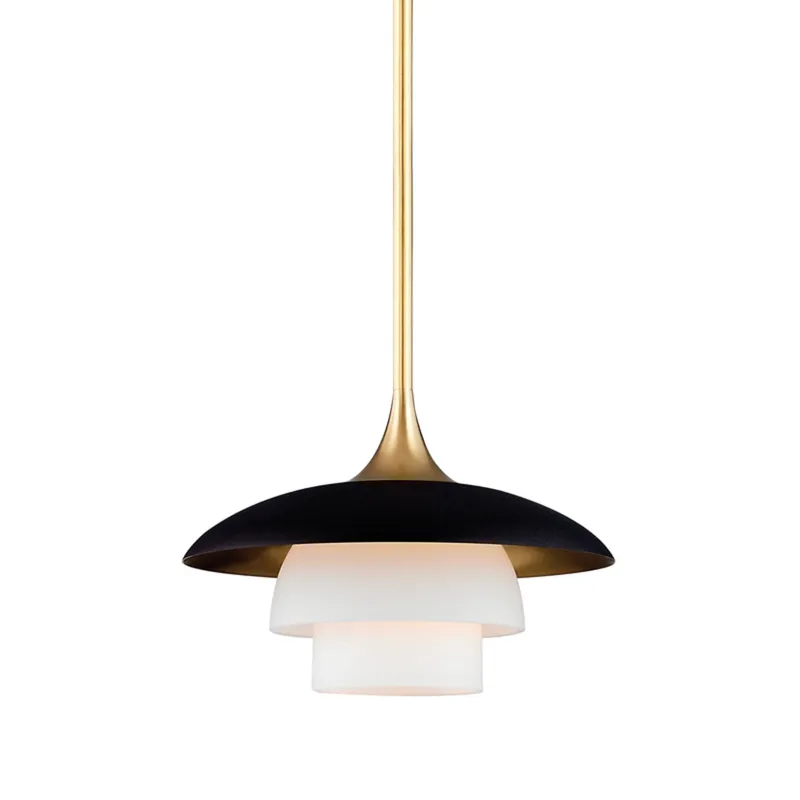 Barron 1-Light Pendant in Aged Brass 8W x 5.5H