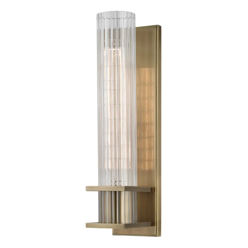 Sperry 1-Light Wall Sconce in Aged Brass 3W x 12.75H