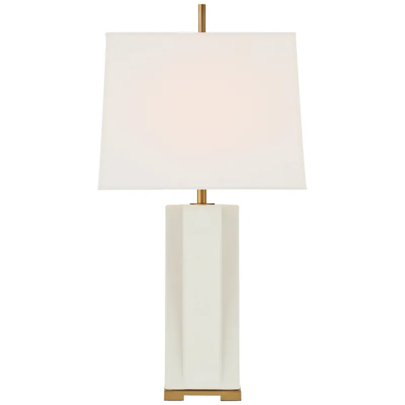 Thomas O'Brien Niki Medium Table Lamp in Ivory with Linen Shade W13" x H26"