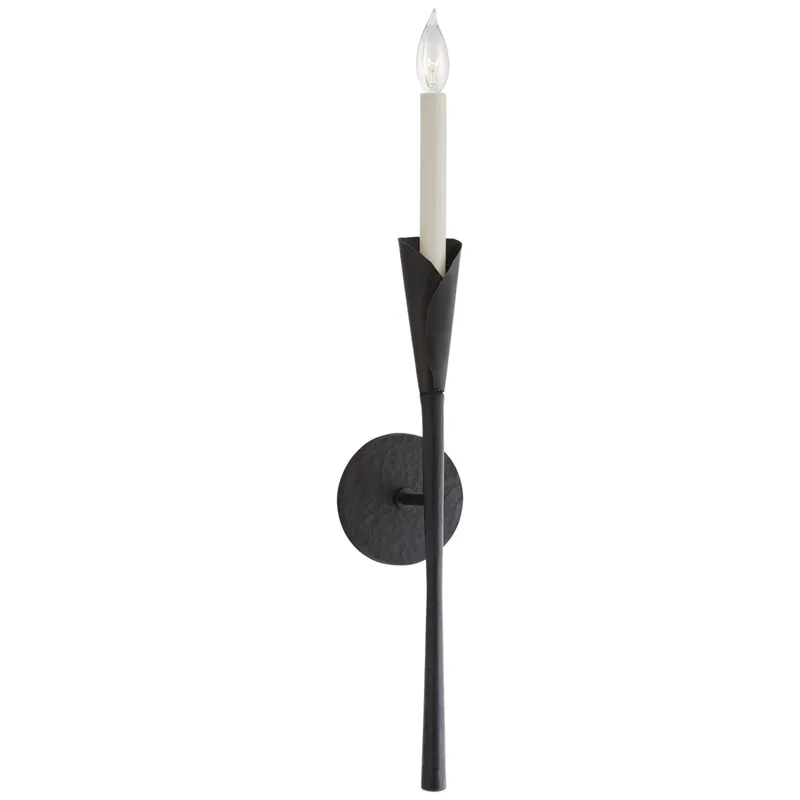 Chapman & Myers Aiden Tail Sconce in Aged Iron Wall Light W4.5" x H22.75"