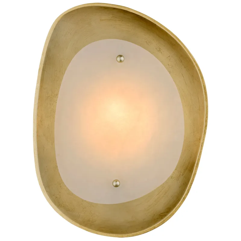 AERIN Samos Small Sculpted Sconce in Gild with Alabaster Wall Light W9.75" x H12.75"