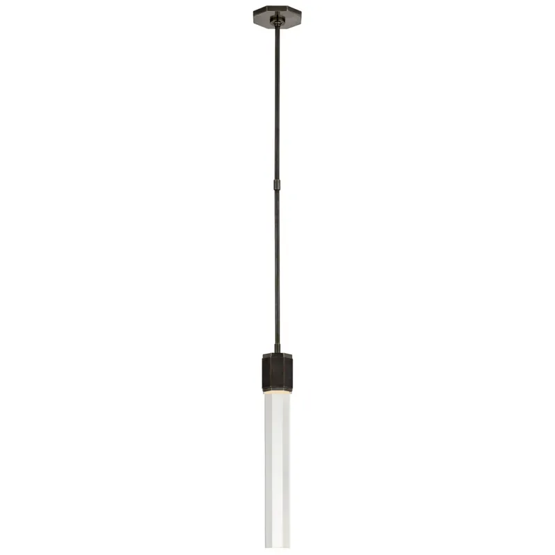 Lauren Rottet Fascio Single Pendant in Bronze with Crystal Ceiling Light W3"
