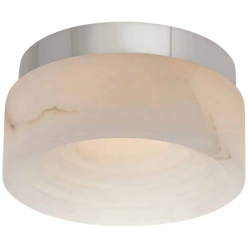 Kelly Wearstler Otto 5" Solitaire Flush Mount in Polished Nickel with Alabaster Ceiling Light W5" x H2.75"