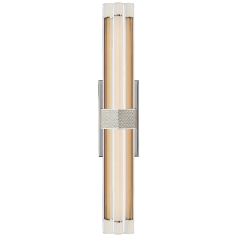 Lauren Rottet Fascio 24" Sconce in Polished Nickel with Crystal Wall Light W4.25" x H24"