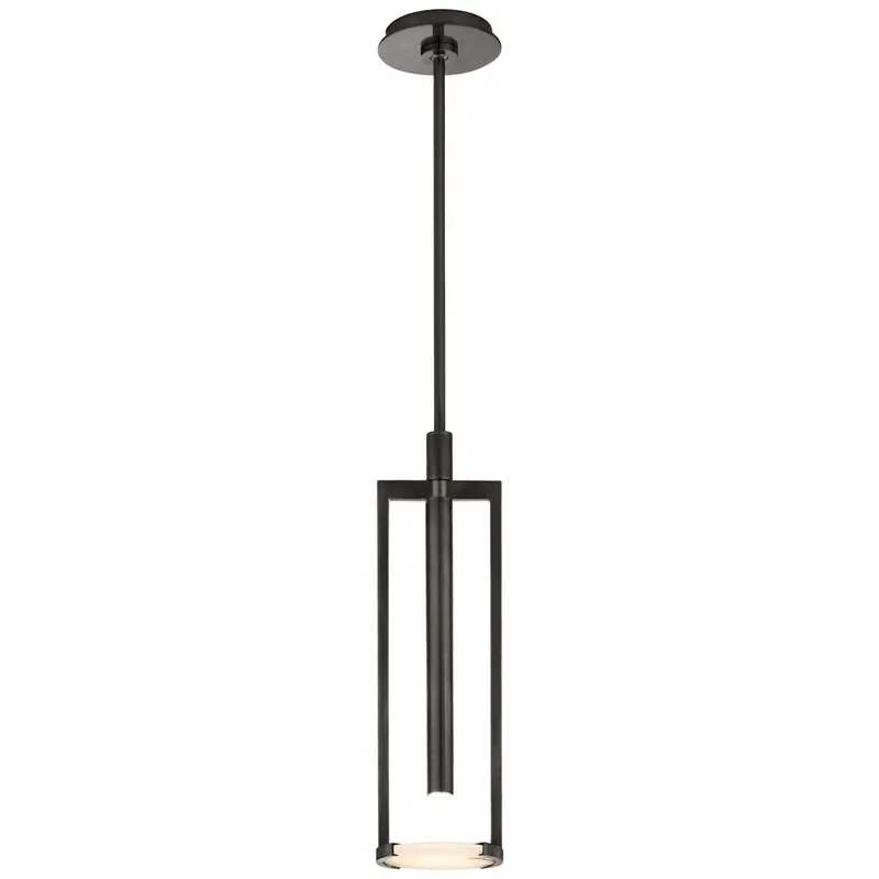Kelly Wearstler Melange Small Floating Disc Pendant in Bronze with Alabaster Ceiling Light W5"