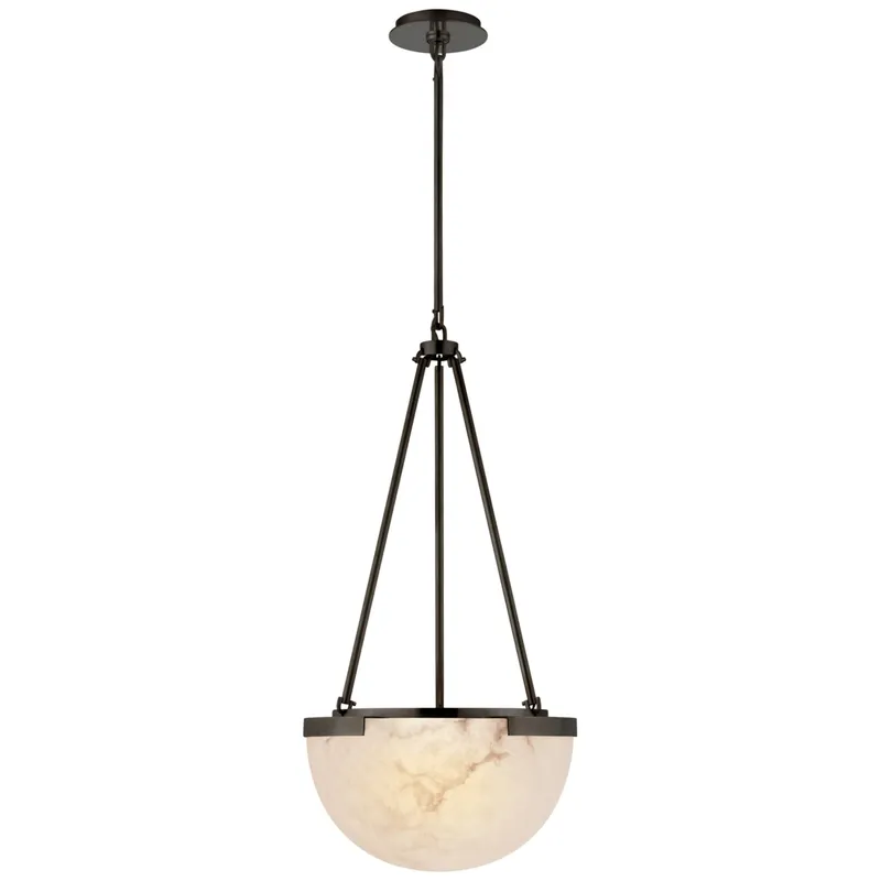 Kelly Wearstler Melange Small Pendant in Bronze with Alabaster Ceiling Light W15"