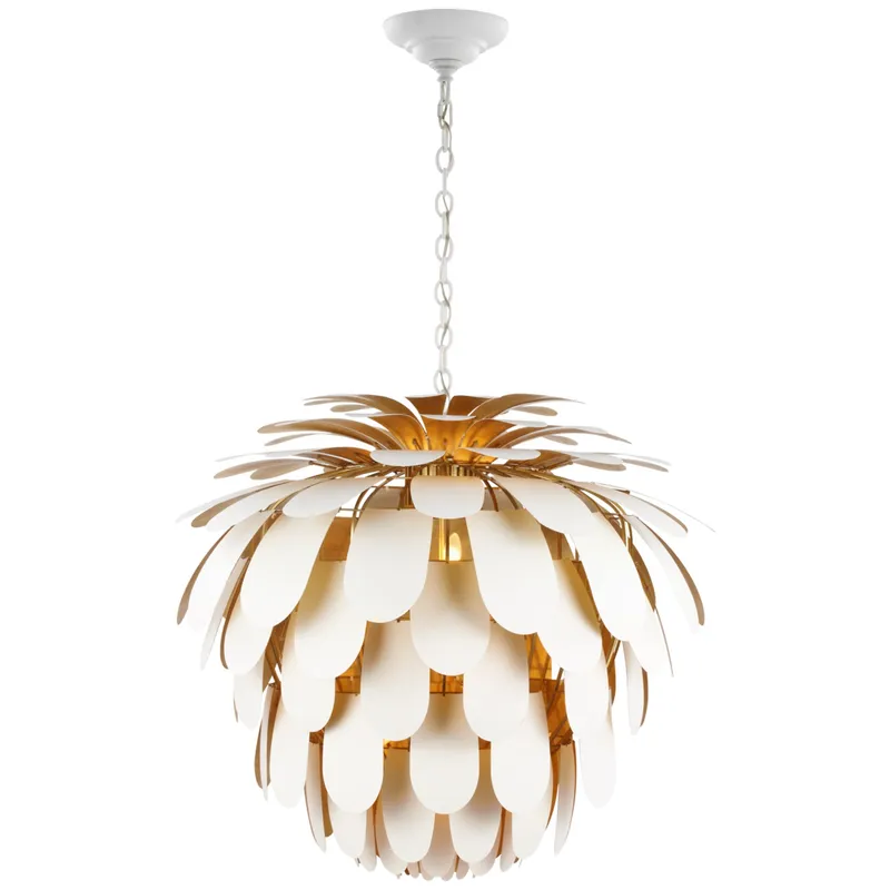 Chapman & Myers Cynara Grande Chandelier in White and Gild Ceiling Light W36.5" x H33"