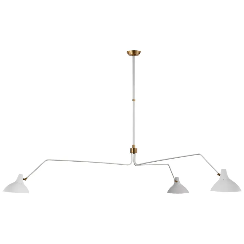 AERIN Charlton Grande Triple Arm Chandelier in White Ceiling Light W96"