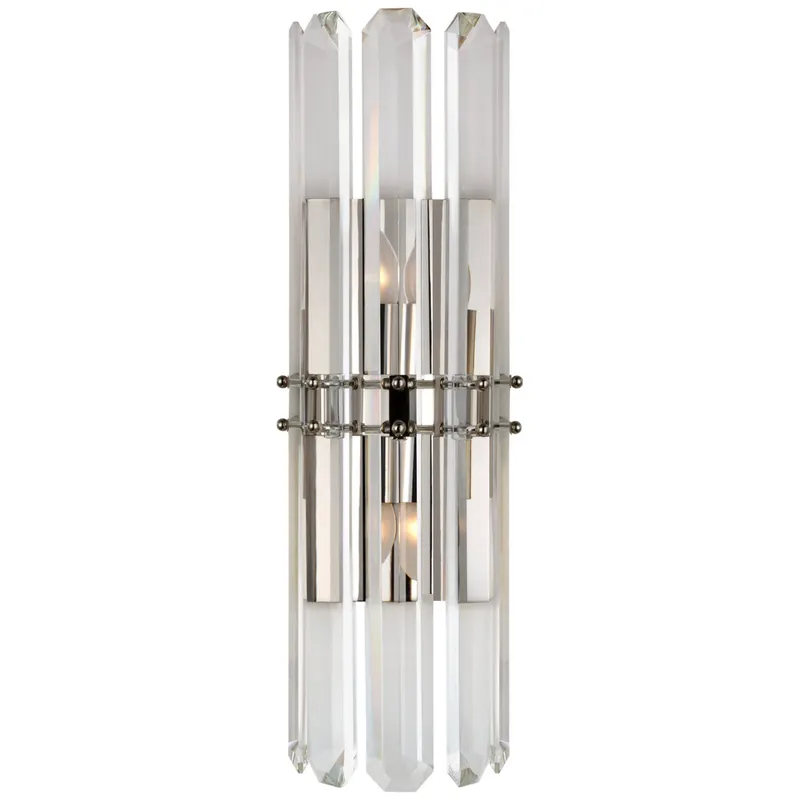 AERIN Bonnington Tall Sconce in Polished Nickel Wall Light W7.5" x H22"