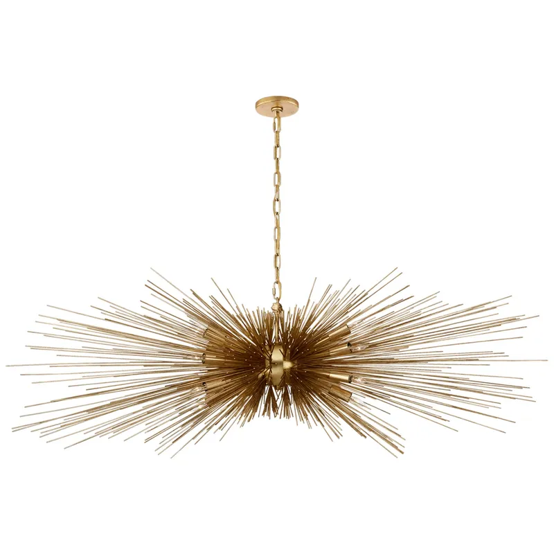 Kelly Wearstler Strada Large Linear Chandelier in Gild Ceiling Light W60" x 22.75" x H22"
