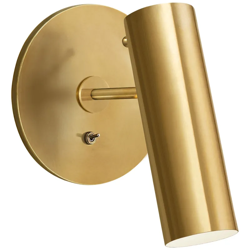AERIN Lancelot Pivoting Light in Hand-Rubbed Antique Brass Wall Light W6.25" x H8"