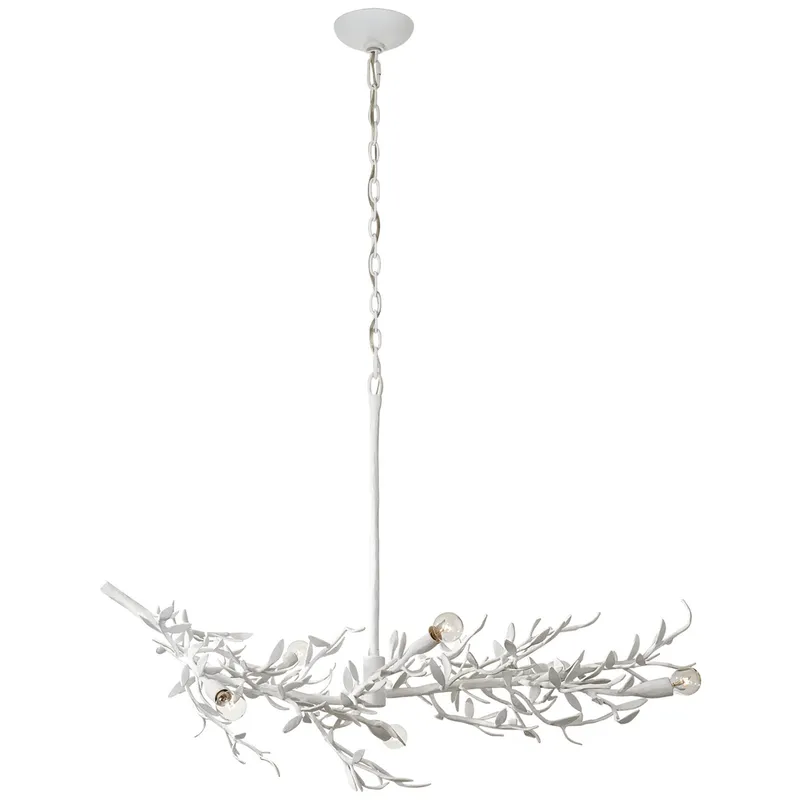 Julie Neill Mandeville Linear Chandelier in Plaster White Ceiling Light W42" x 24" x H28"