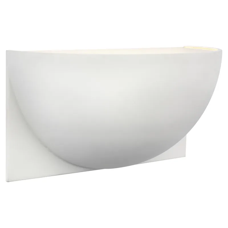 Peter Bristol Quarter Sphere Small Up Light in White with Frosted Glass Wall Light W10" x H5"