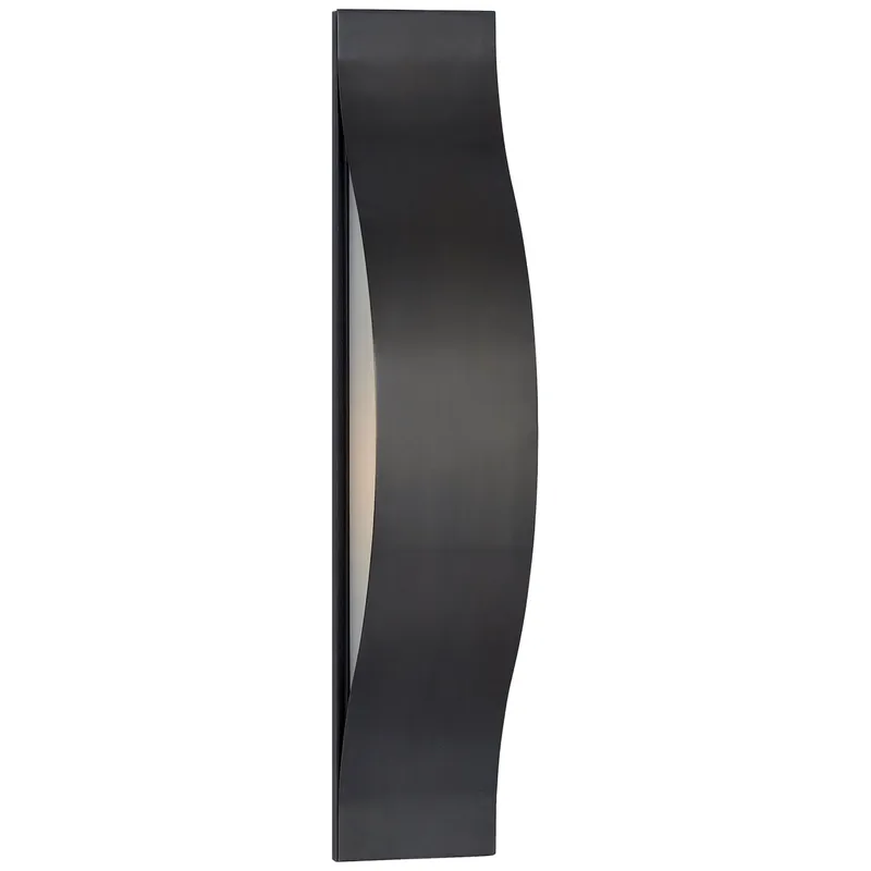 Kelly Wearstler Avant Medium Linear Sconce in Bronze with Frosted Glass Wall Light W4.25" x H22"