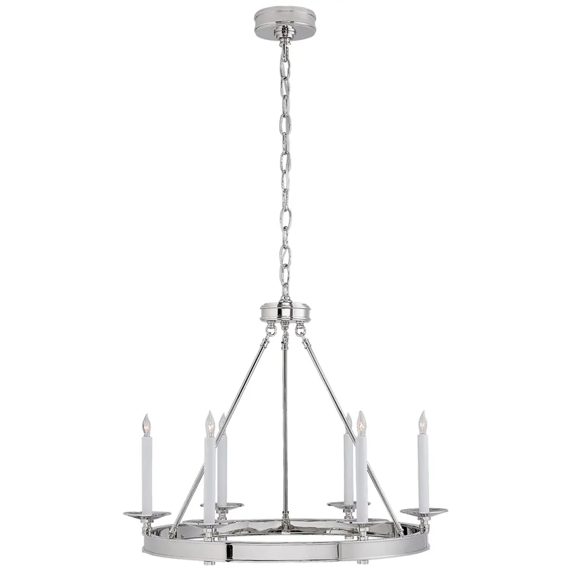 Chapman & Myers Launceton Small Ring Chandelier in Polished Nickel Ceiling Light W27" x H22"
