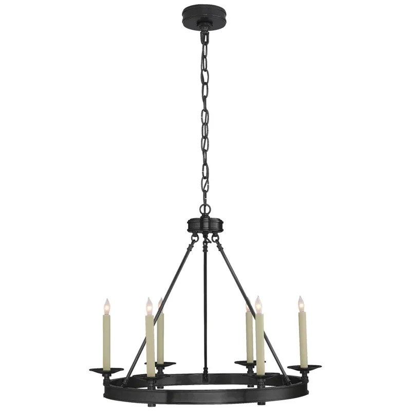Chapman & Myers Launceton Small Ring Chandelier in Bronze Ceiling Light W27" x H22"