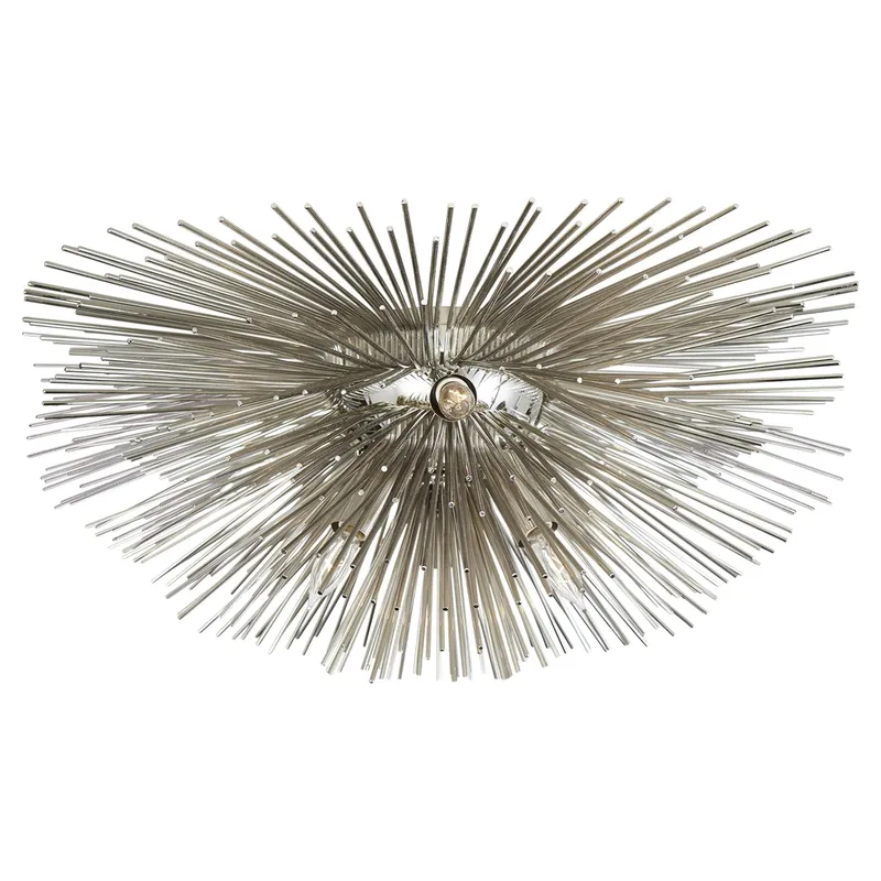 Kelly Wearstler Strada Small Flush Mount in Polished Nickel Ceiling Light W18.75" x H8"