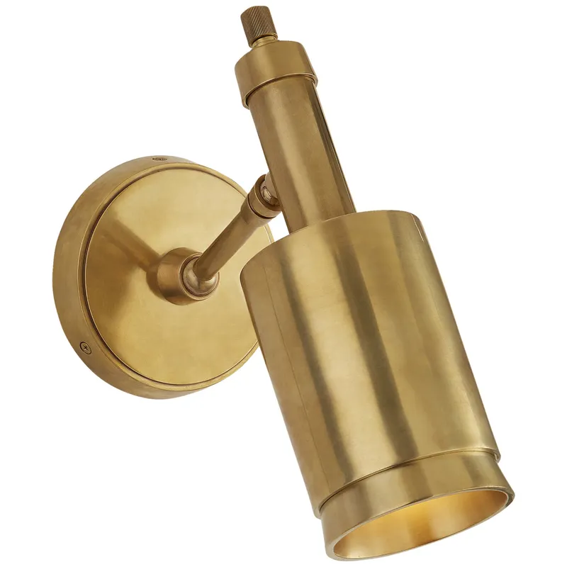 Thomas O'Brien Anders Small Articulating Wall Light in Hand-Rubbed Antique Brass W5.25" x H10.75"