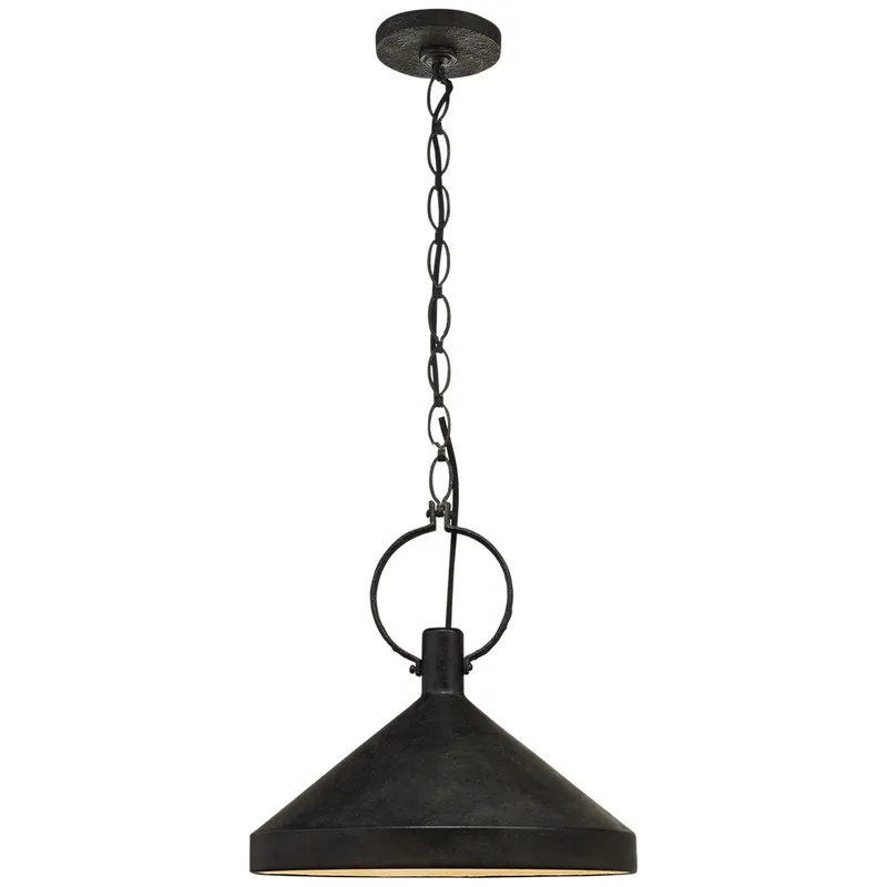 Suzanne Kasler Limoges Large Pendant in Natural Rust with Aged Iron Shade Ceiling Light W16.5"