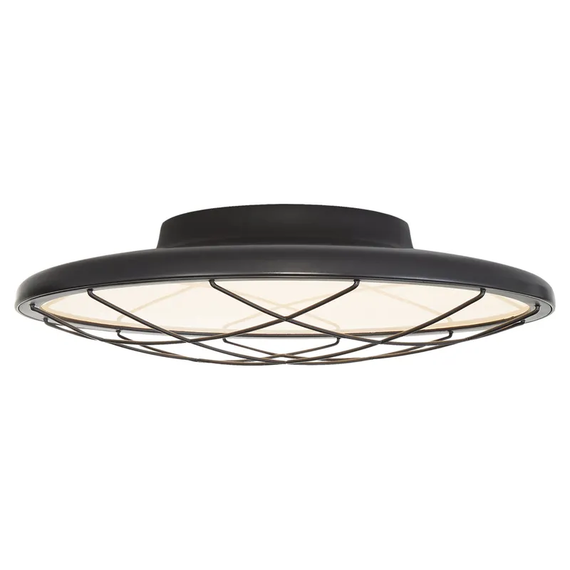 Peter Bristol Dot 13" Caged Flush Mount in Matte Black Ceiling Light W13.75" x H3.5"