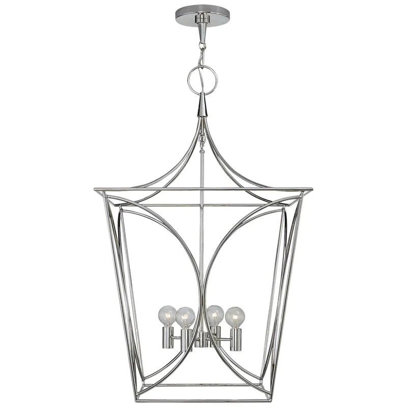 kate spade new york Cavanagh Medium Lantern in Polished Nickel Ceiling Light W19"