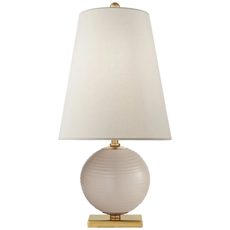 kate spade new york Corbin Mini Accent Lamp in Blush with Linen Shade Table Lamp W10.75" x H21"