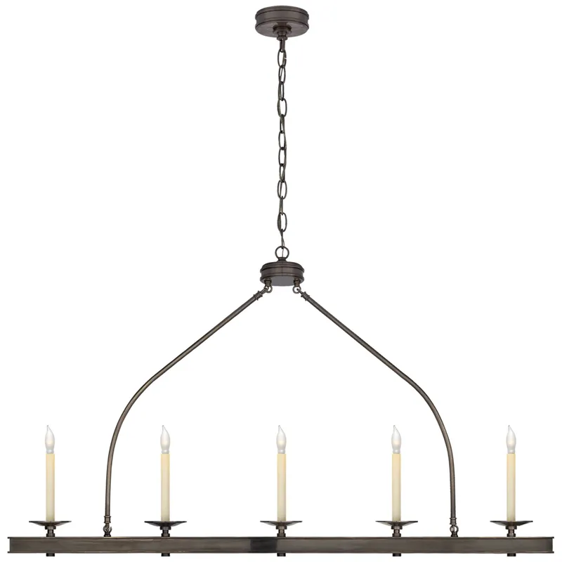 Chapman & Myers Launceton Large Linear Pendant in Bronze Ceiling Light W52"