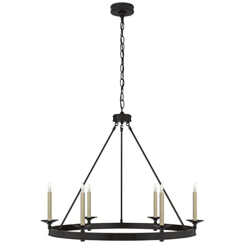 Chapman & Myers Launceton Ring Chandelier in Bronze Ceiling Light W36" x H28.25"