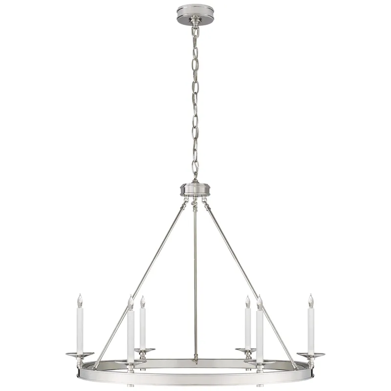 Chapman & Myers Launceton Ring Chandelier in Polished Nickel Ceiling Light W36" x H28.25"