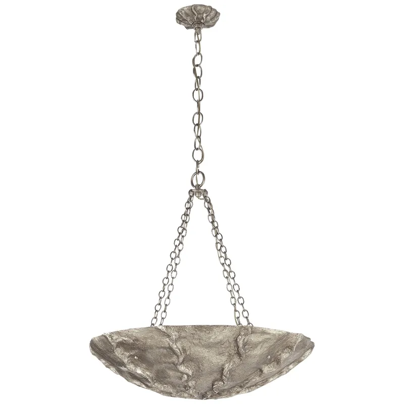 AERIN Benit Medium Sculpted Chandelier in Burnished Silver Leaf Ceiling Light W32" x H29.75"