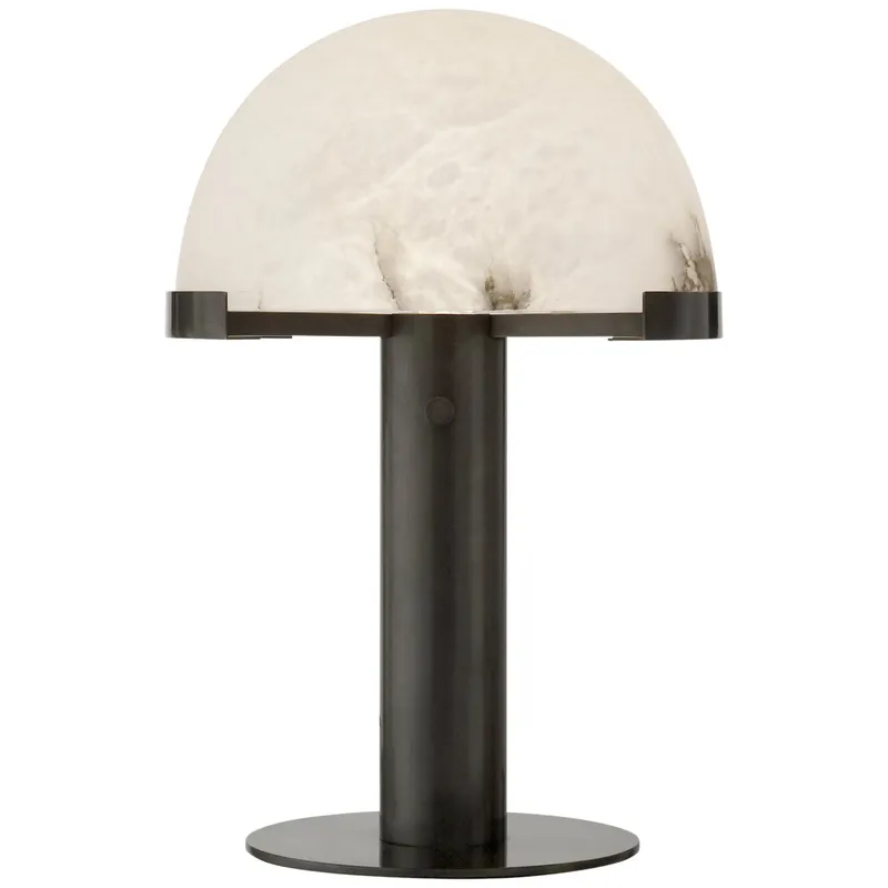 Kelly Wearstler Melange Desk Lamp in Bronze with Alabaster Shade Table Lamp W12.25" x H18"