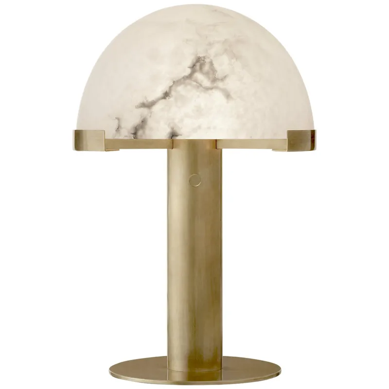 Kelly Wearstler Melange Desk Lamp in Antique-Burnished Brass with Alabaster Shade Table Lamp W12.25" x H18"