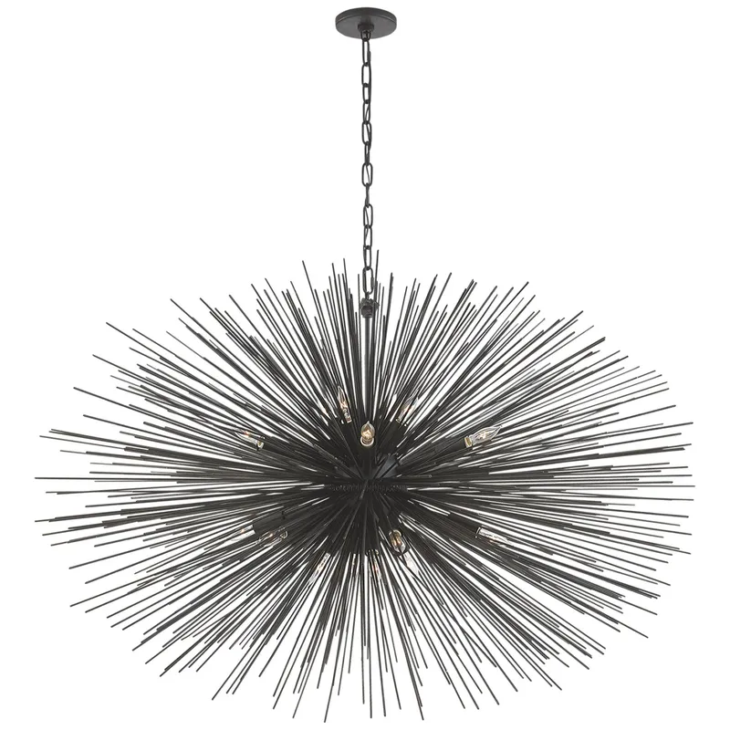 Kelly Wearstler Strada Large Oval Chandelier in Aged Iron Ceiling Light W50" x H36"