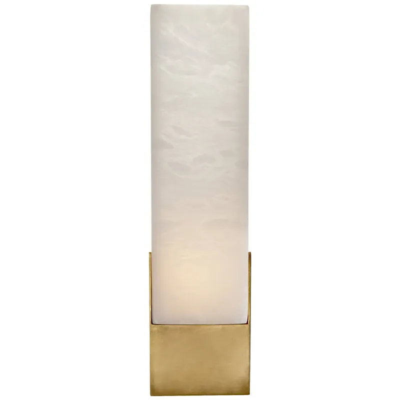 Kelly Wearstler Covet Tall Box Bath Sconce in Antique-Burnished Brass Wall Light W4.25" x H16"