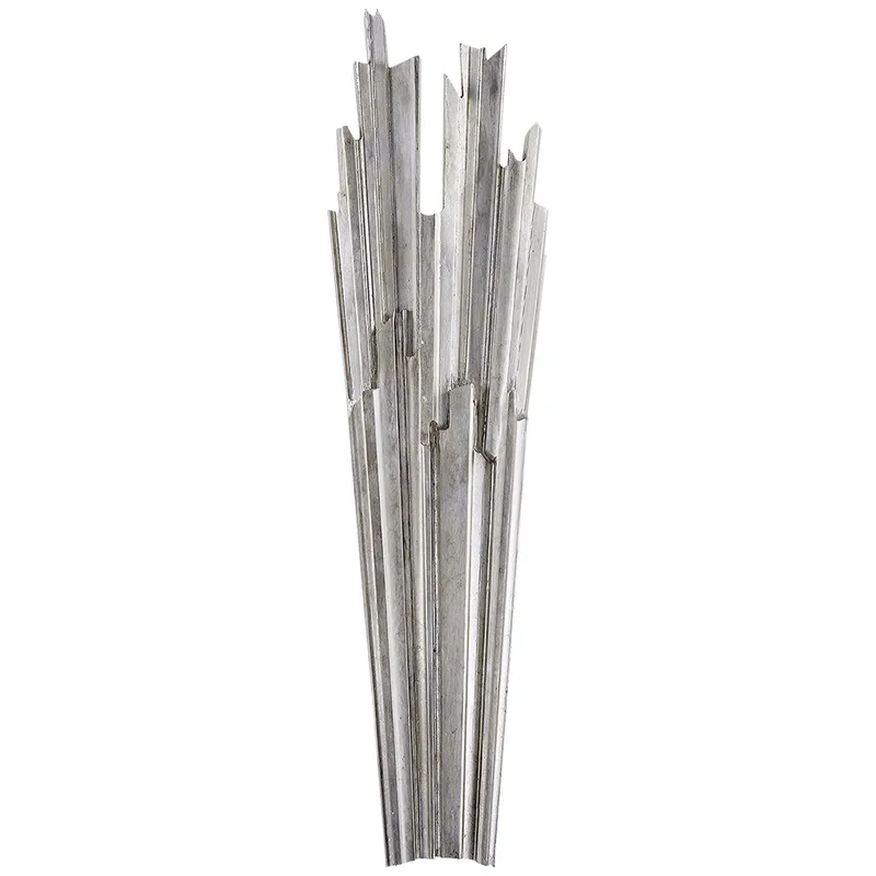 Chapman & Myers Claymore Tall Sconce in Burnished Silver Leaf Wall Light W10.5" x H38.5"