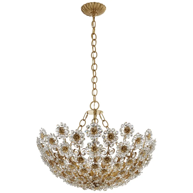 AERIN Claret Short Chandelier in Gild with Crystal Ceiling Light W27.5" x H21.5"