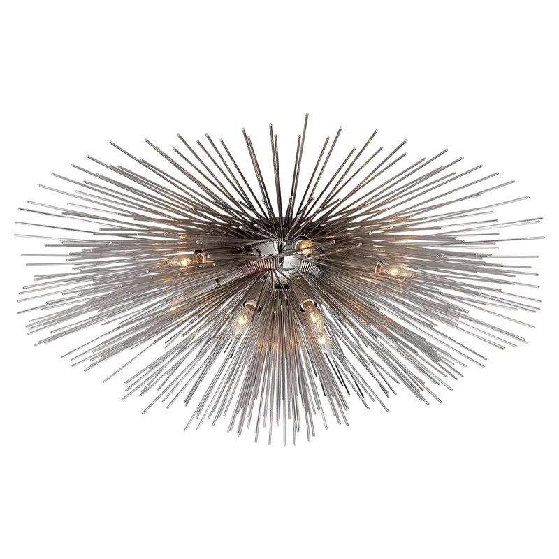 Kelly Wearstler Strada Large Flush Mount in Polished Nickel Ceiling Light W40" x H14.5"