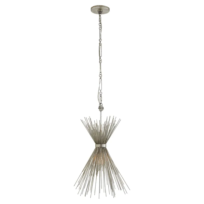 Kelly Wearstler Strada Small Chandelier in Burnished Silver Leaf Ceiling Light W9.25"