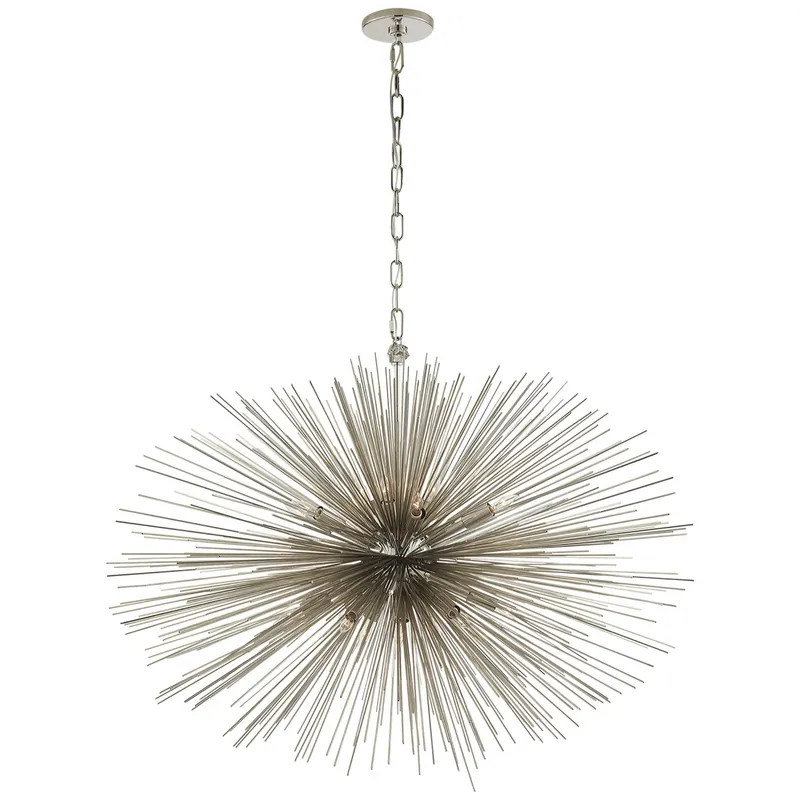 Kelly Wearstler Strada Medium Oval Chandelier in Polished Nickel Ceiling Light W38"