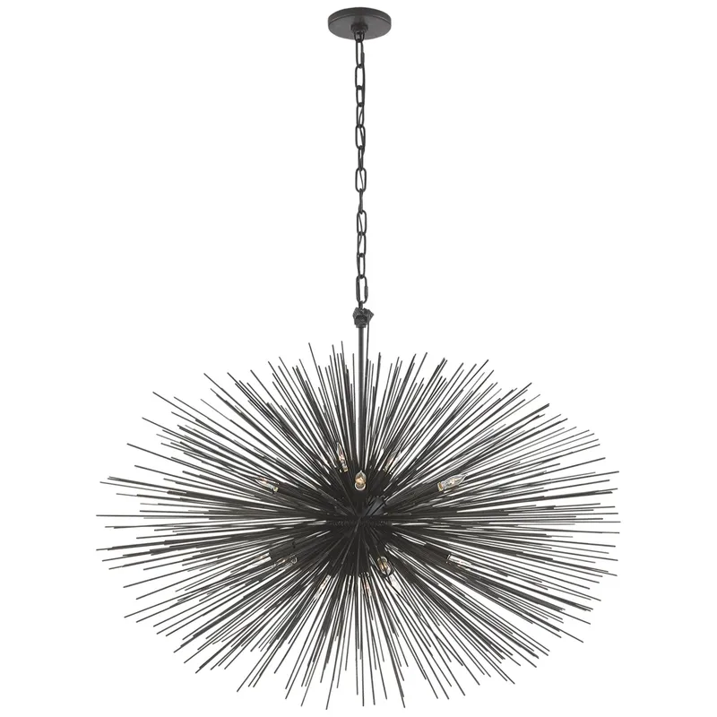 Kelly Wearstler Strada Medium Oval Chandelier in Aged Iron Ceiling Light W38"