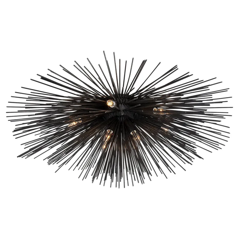 Kelly Wearstler Strada Medium Flush Mount in Aged Iron Ceiling Light W28" x H11"