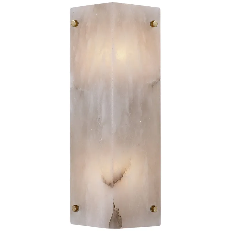 AERIN Clayton Wall Sconce in Alabster and Hand-Rubbed Antique Brass Wall Light W5.5" x H12.5"