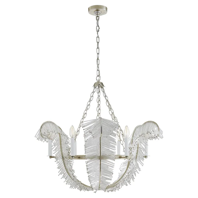 Niermann Weeks Calais 34" Chandelier in Burnished Silver Leaf Ceiling Light W34"