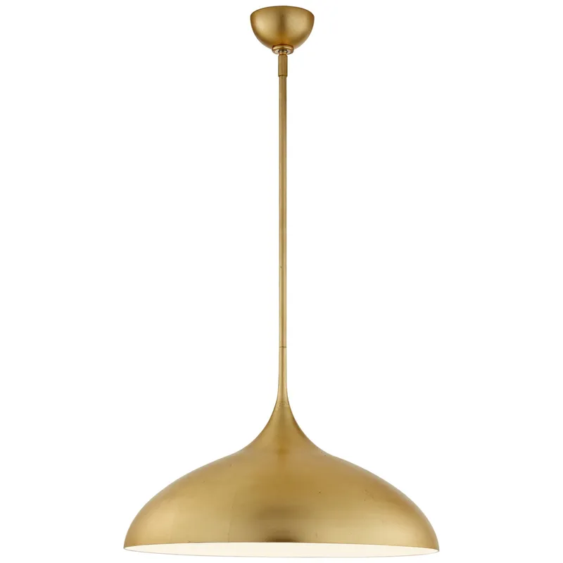 AERIN Agnes Large Pendant in Gild with White Interior Ceiling Light W21"