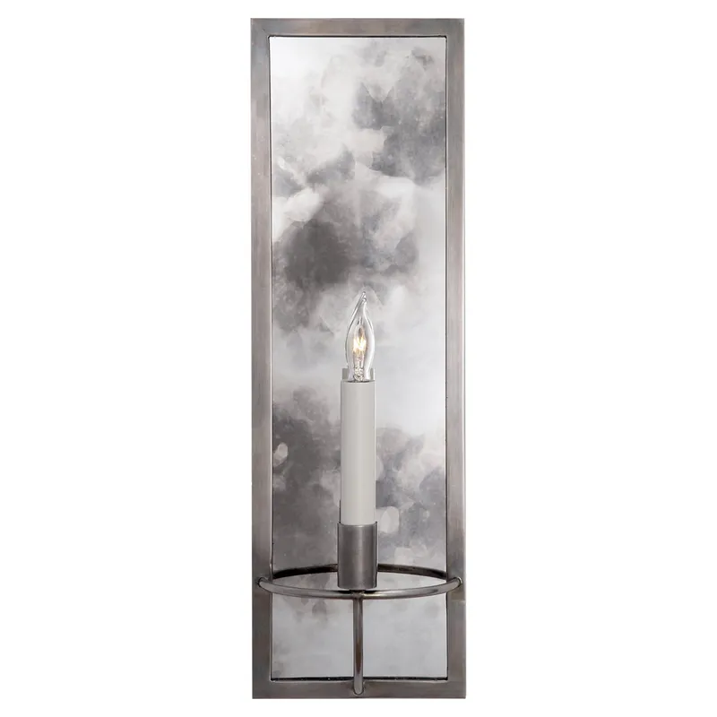 Niermann Weeks Regent Rectangular Sconce in Antique Nickel Wall Light W5.5" x H17.5"