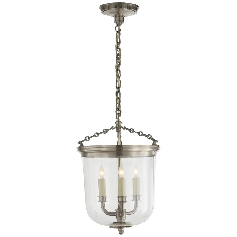 Thomas O'Brien Merchant Lantern in Antique Nickel Ceiling Light W11.75" x H18"