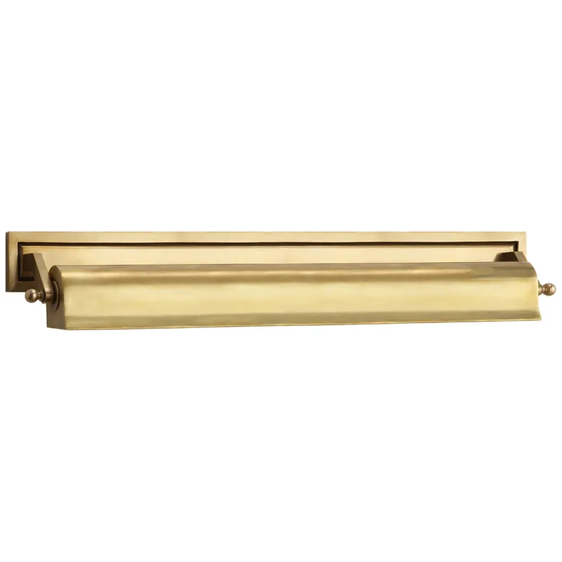 Thomas O'Brien Library 22" Picture Light in Hand-Rubbed Antique Brass Wall Light W23.5" x H4"