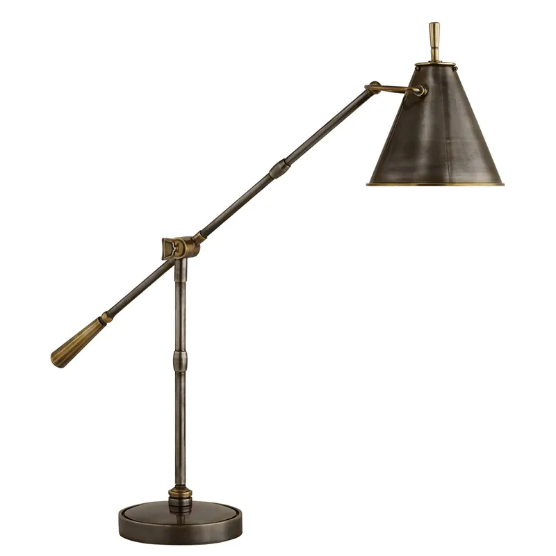 Thomas O'Brien Goodman Table Lamp in Bronze and Hand-Rubbed Antique Brass H19" - 30"